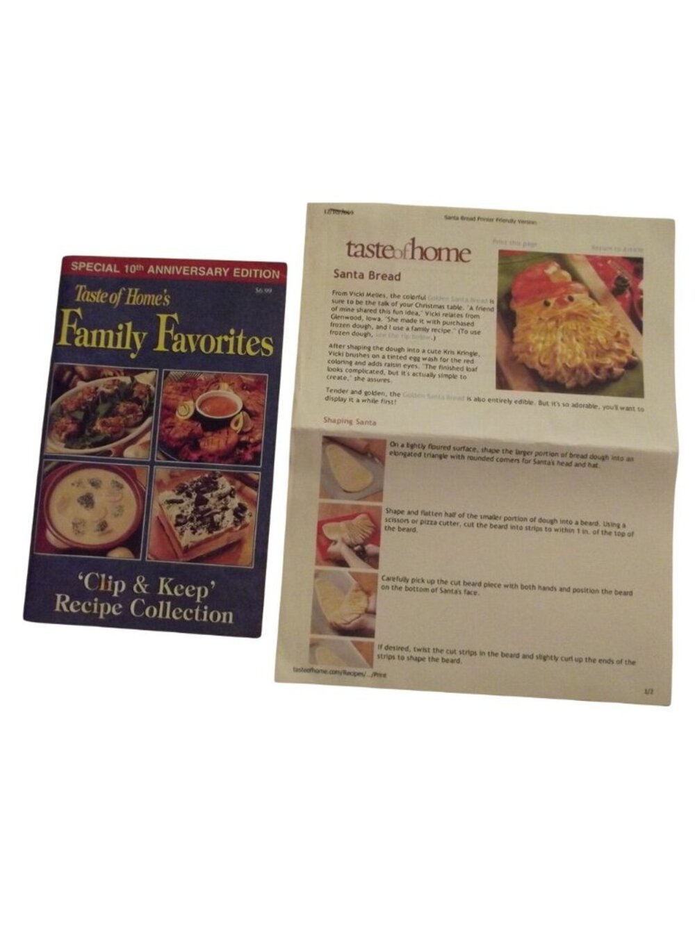 Taste of Home Family Favorites Recipe Collection cookbook 2003 clip & keep